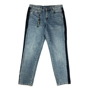 Blank NYC Crop Girlfriend Contrast Panel Jeans NWT